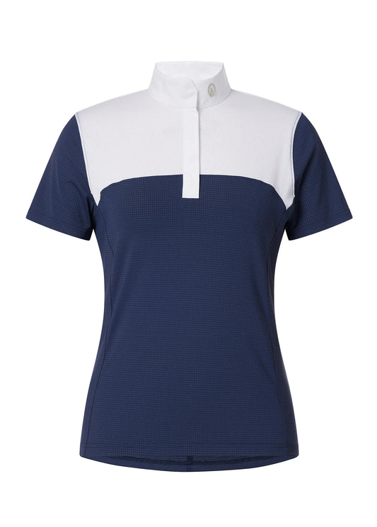 Navy and white show shirt