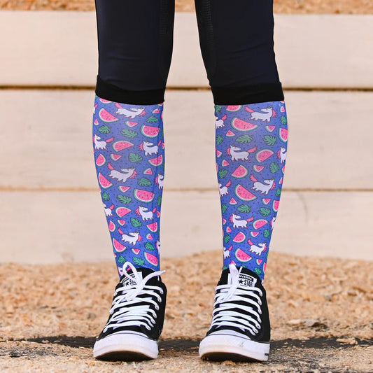 watermelon unicorn boot socks