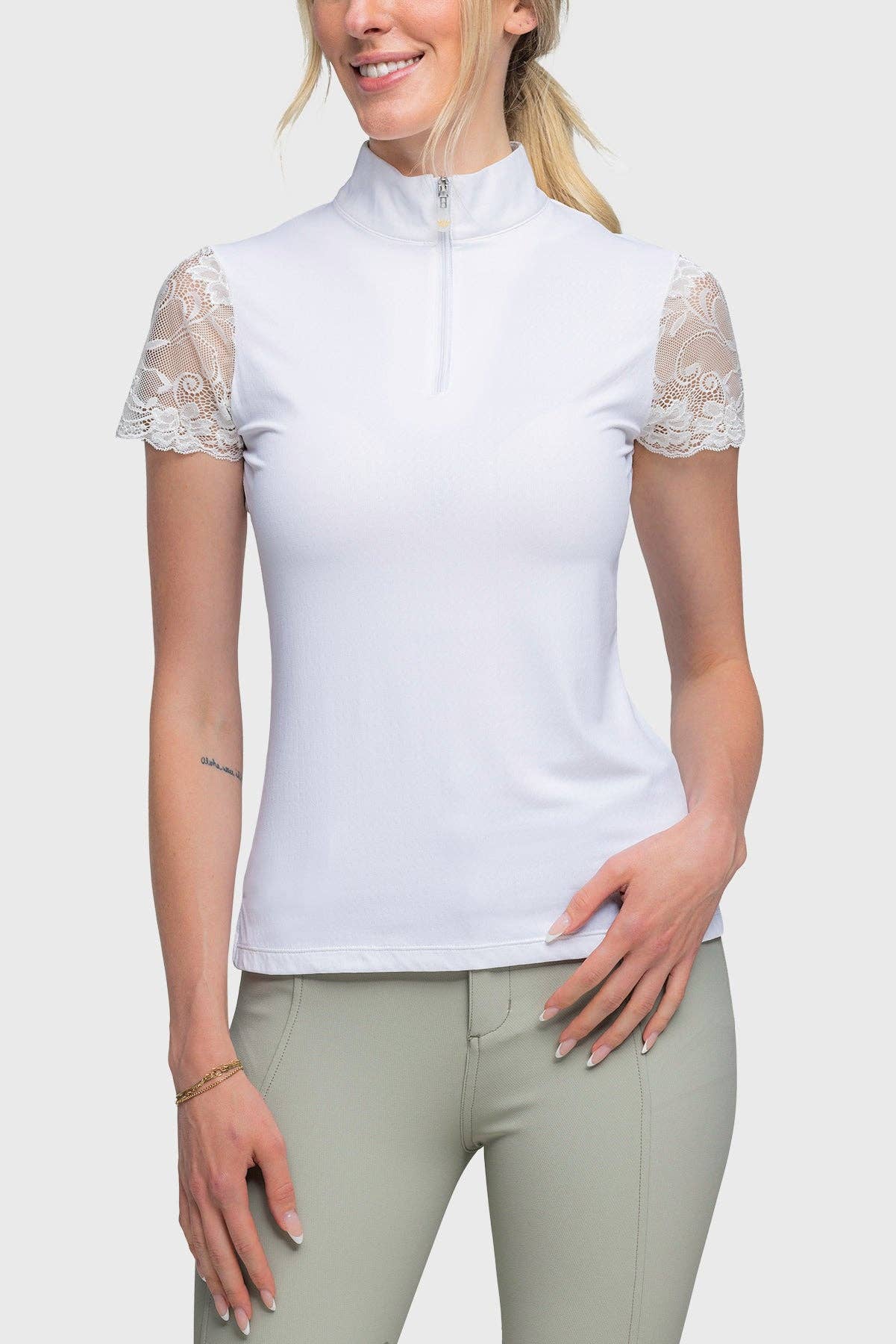 Lace short sleeved show shirt