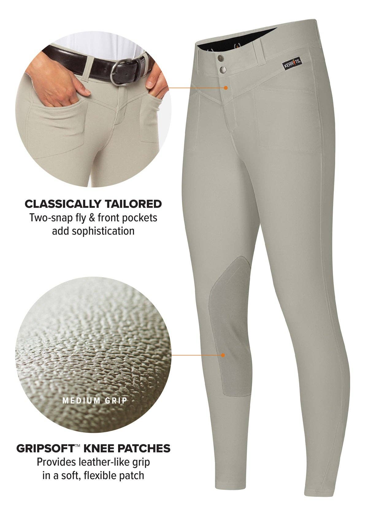 Crossover II® Knee Patch Riding Breech: SAND