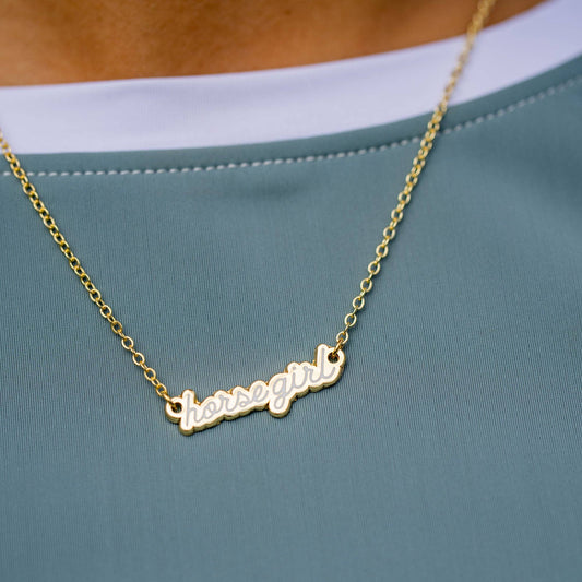 Horse Girl text necklace
