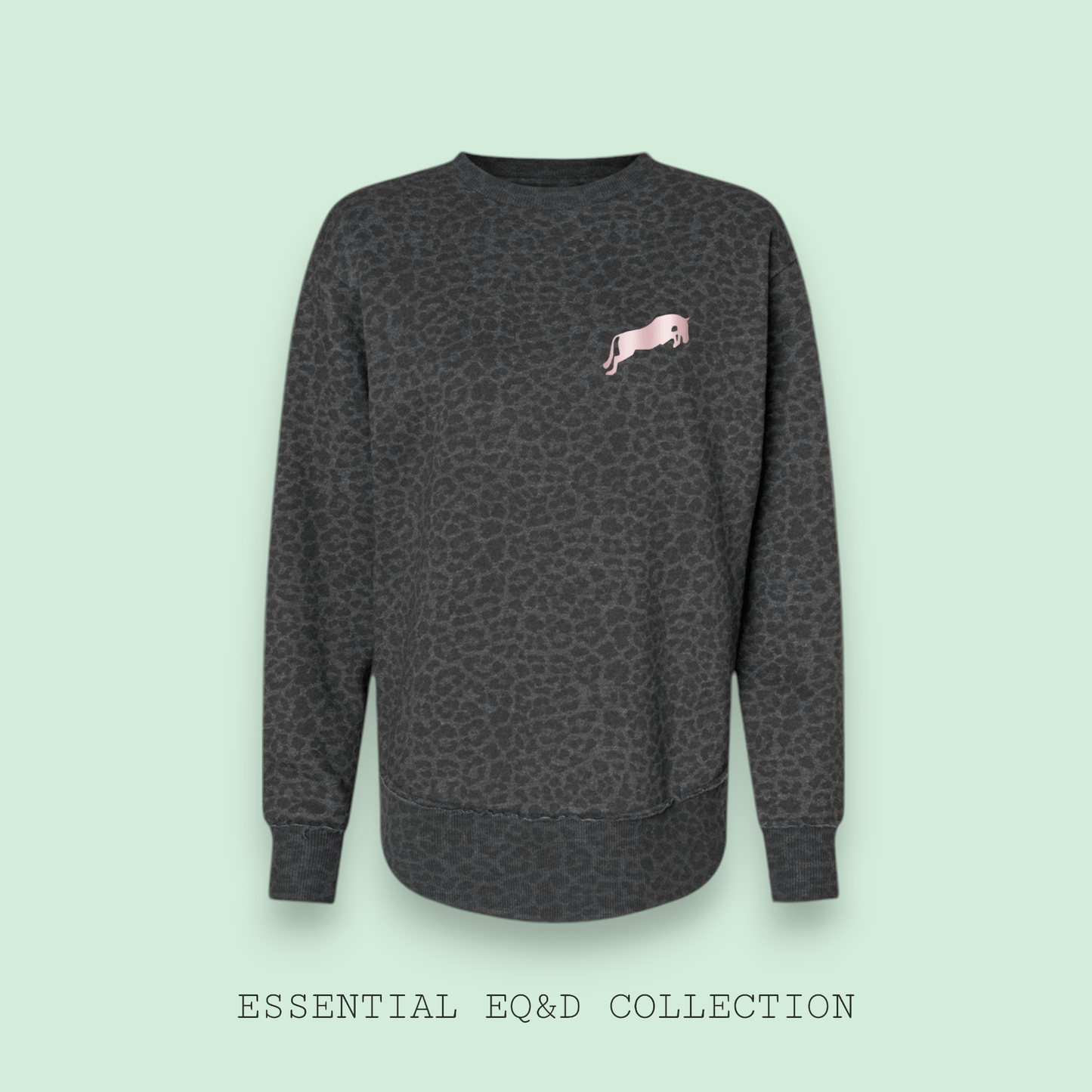 LET'S JUMP WOMEN'S SWEATSHIRT-BLACK LEOPARD