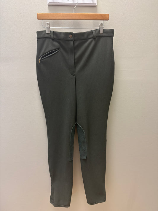 Gray knee patch breeches