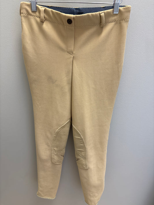 Tuffrider Tan Ribbed Knee Patch Breech 28