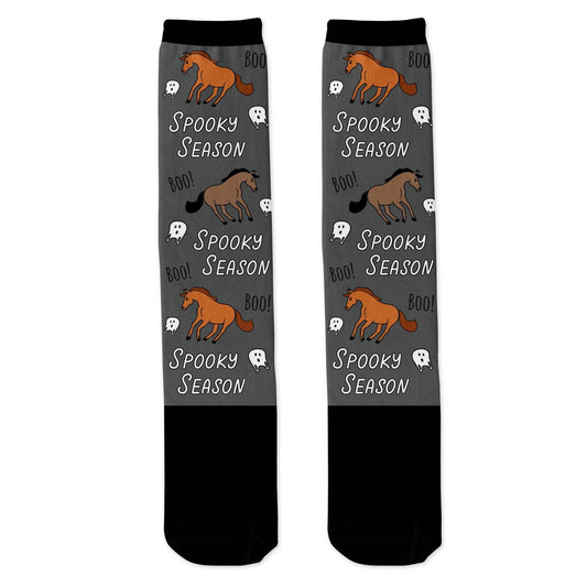 Spooky season horse socks