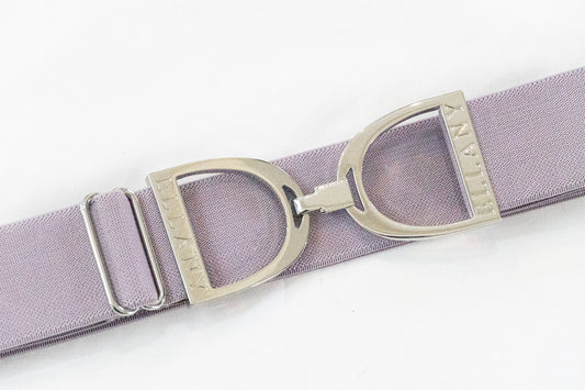Lavender - 1.5" Silver Stirrup Equestrian Elastic Belt
