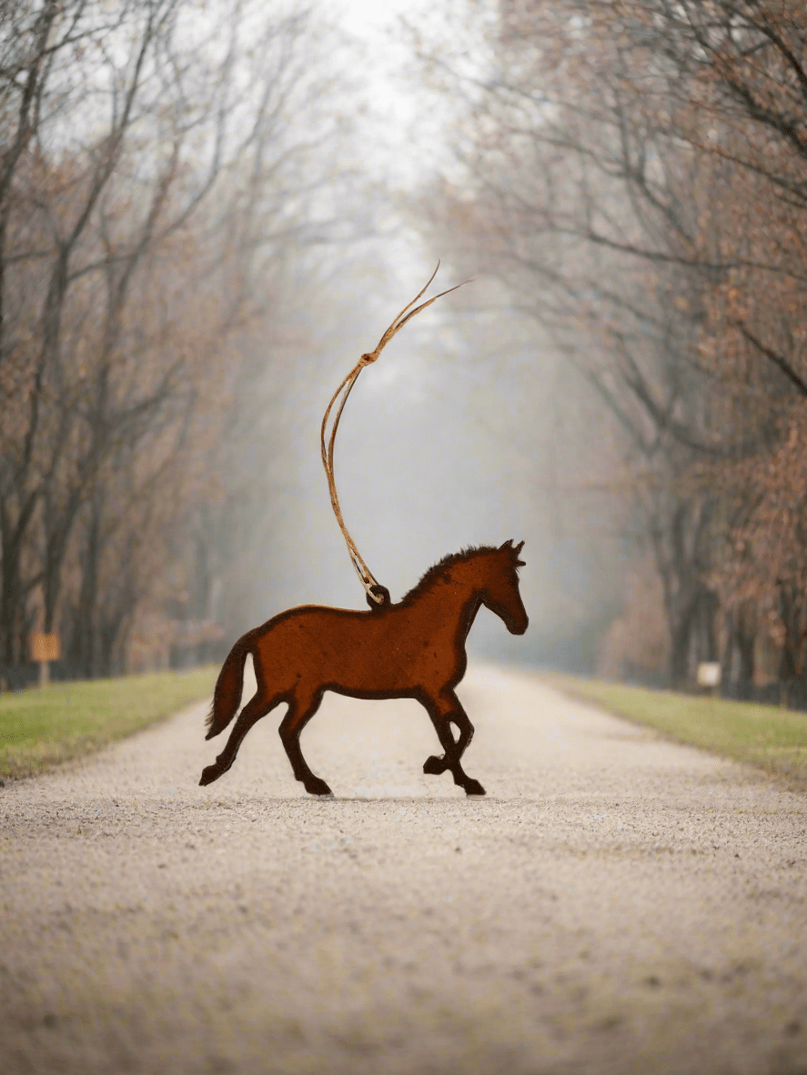Horse Trotting Metal Ornament