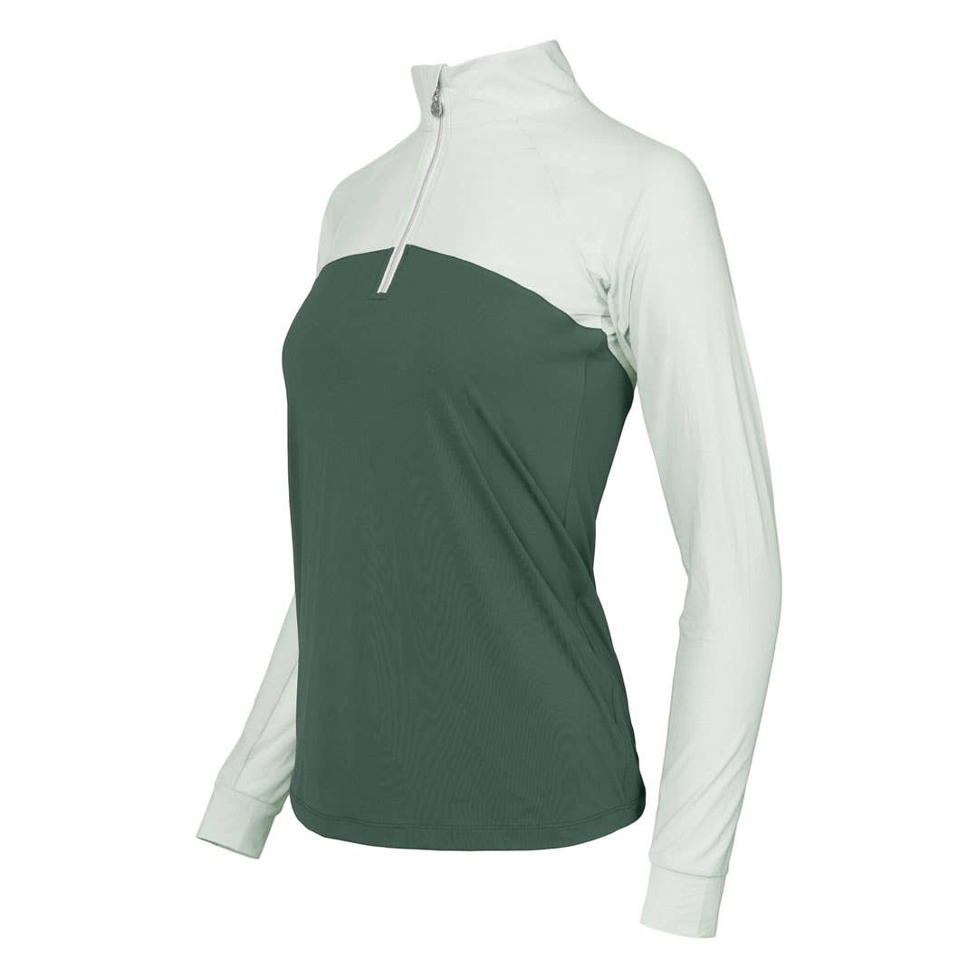Dapplebay Lady 1/4 Zip Riding Top Teal/Evergreen