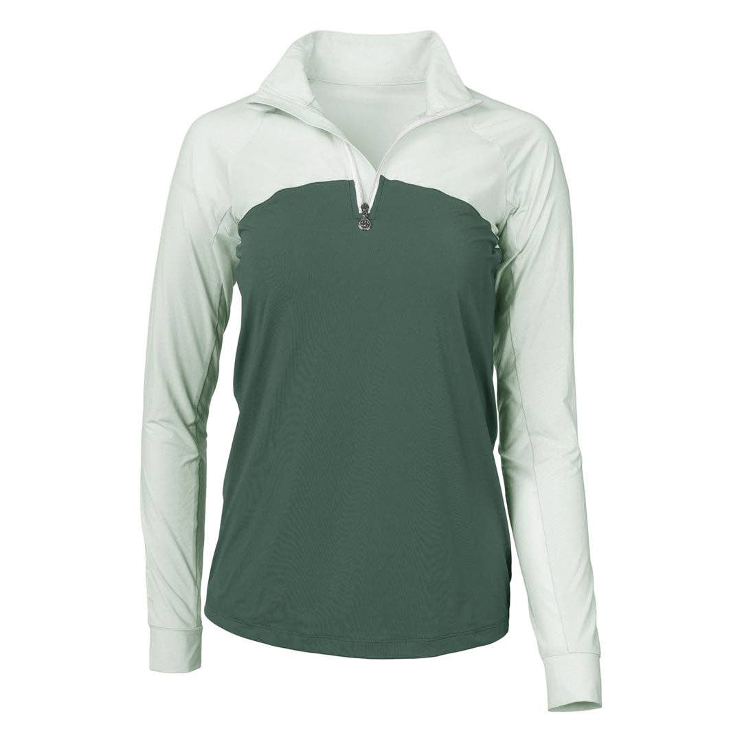 Dapplebay Lady 1/4 Zip Riding Top Teal/Evergreen