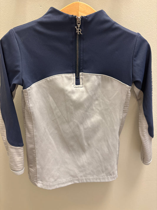 Aztec Diamond Gray/Blue Long Sleeve Riding Shirt Kids 4/5