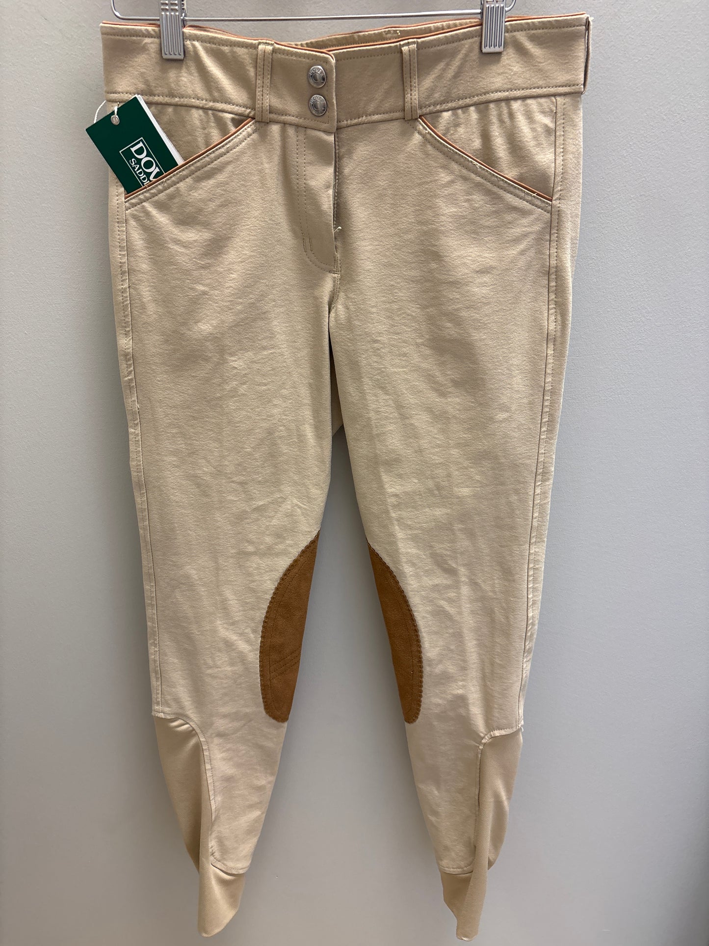 Dover Saddlery Tan Knee Patch Breeches 26