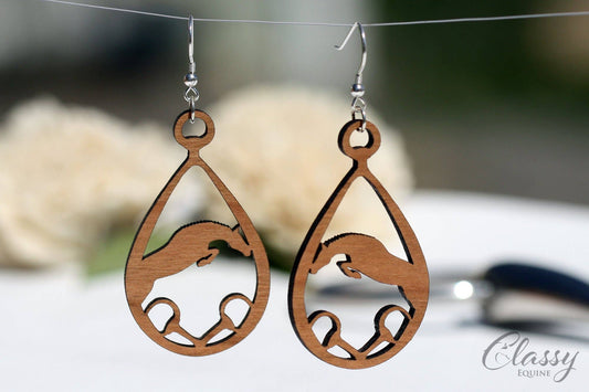 Wooden Jumping Horse earrings