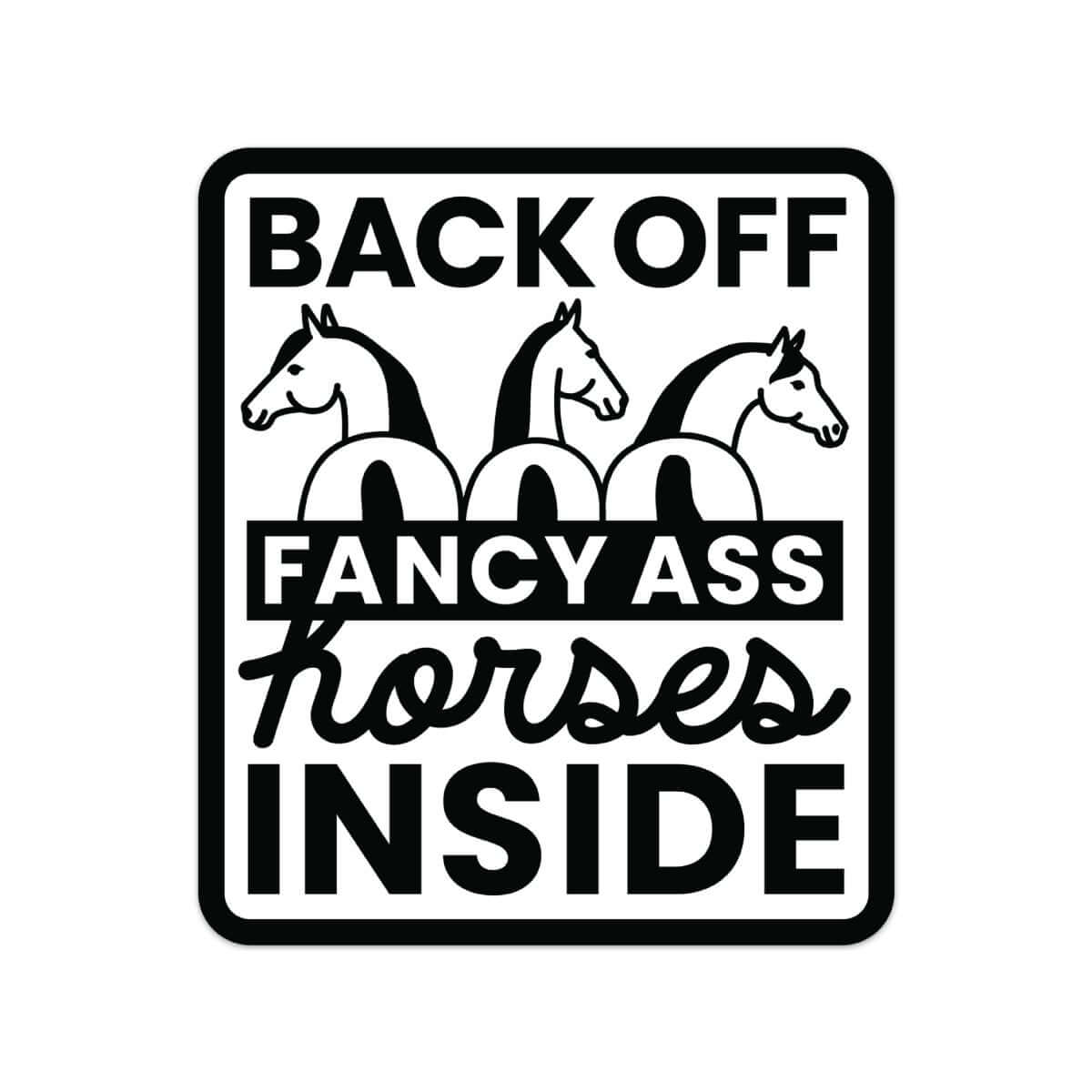 Dapplebay Fancy A$$ Horses - Horse Trailer Decal: Black / Regular