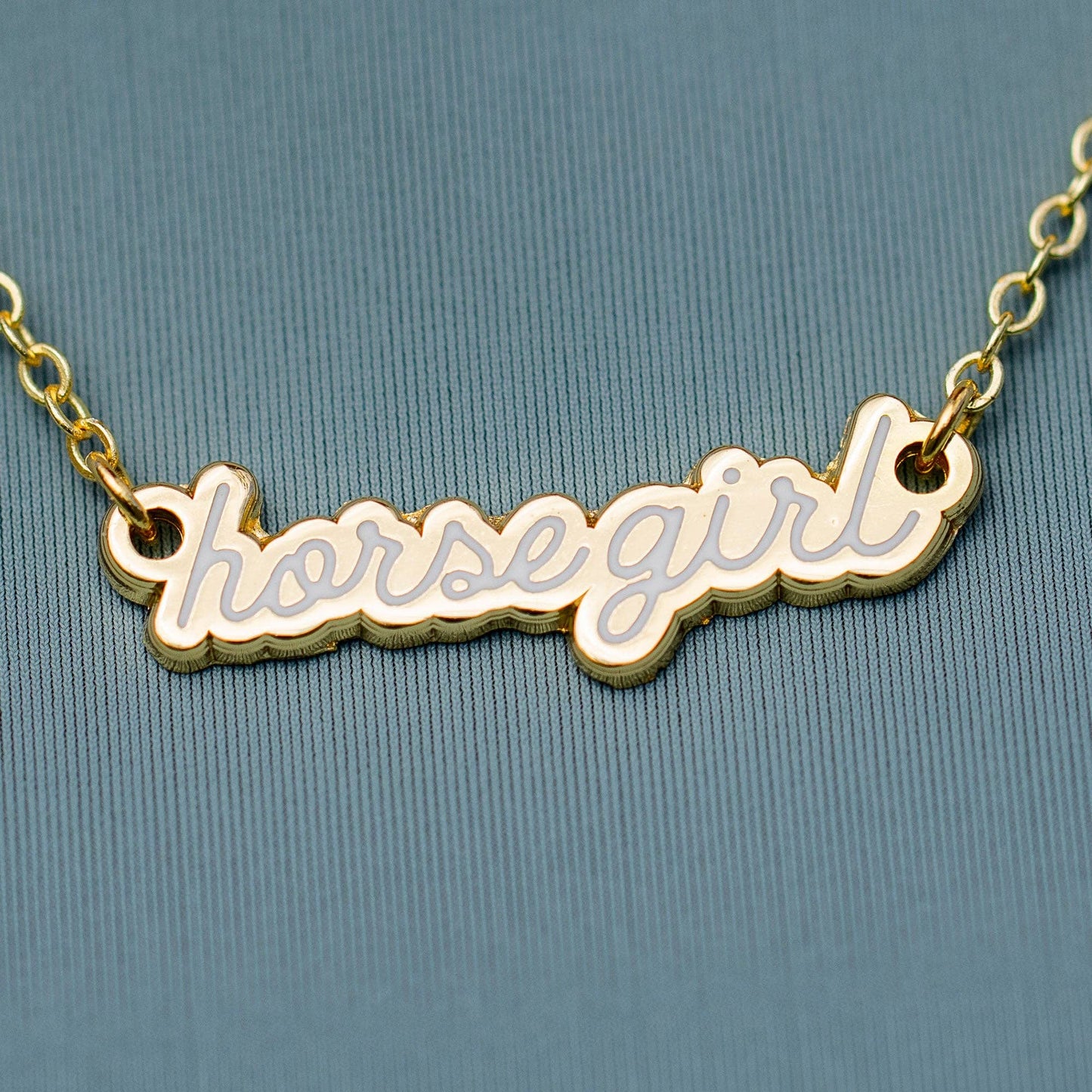 Horse Girl text necklace