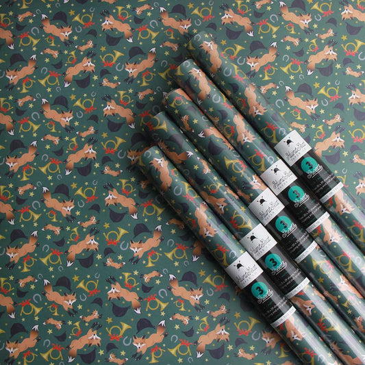 Fox Hunting equestrian gift wrapping paper