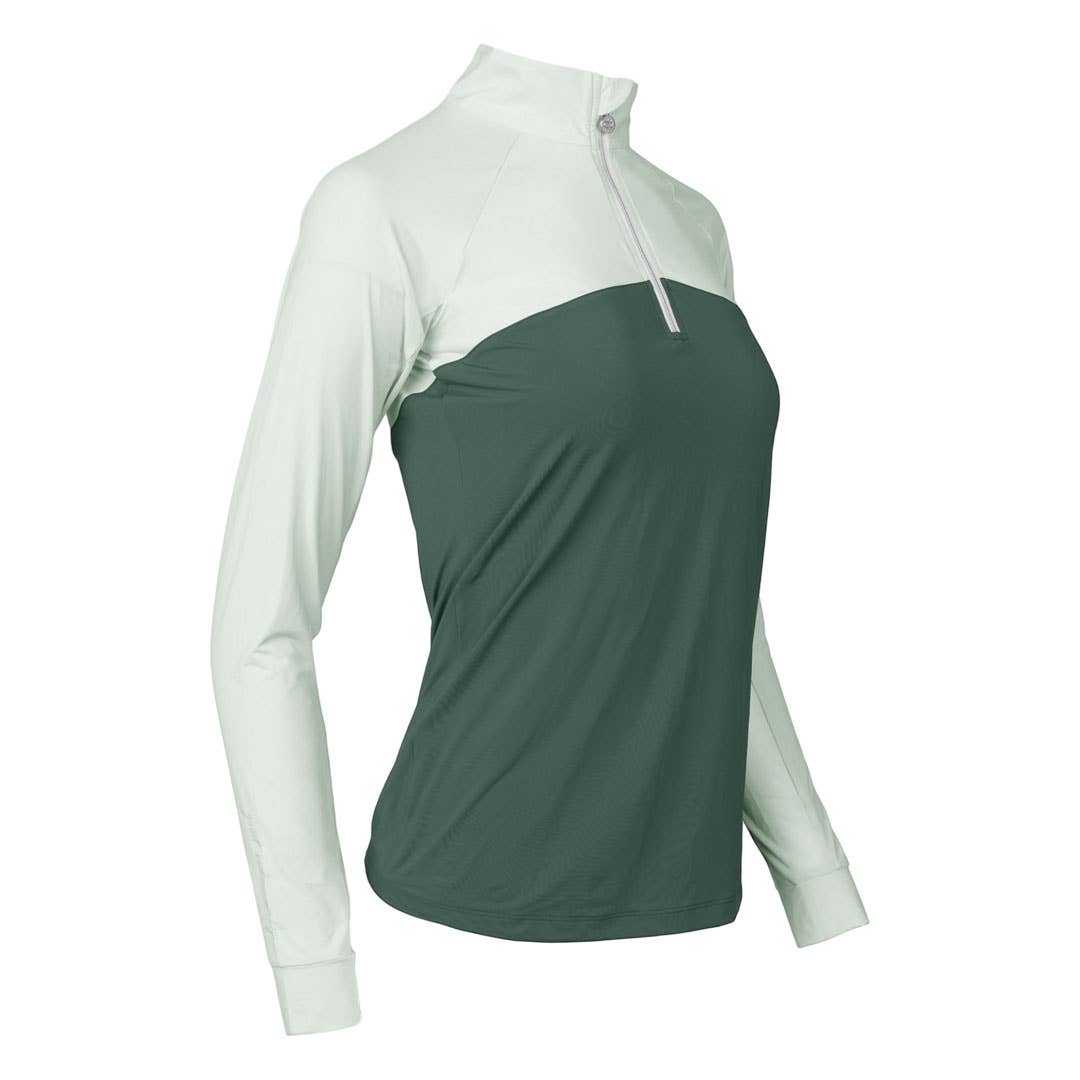 Dapplebay Lady 1/4 Zip Riding Top Teal/Evergreen