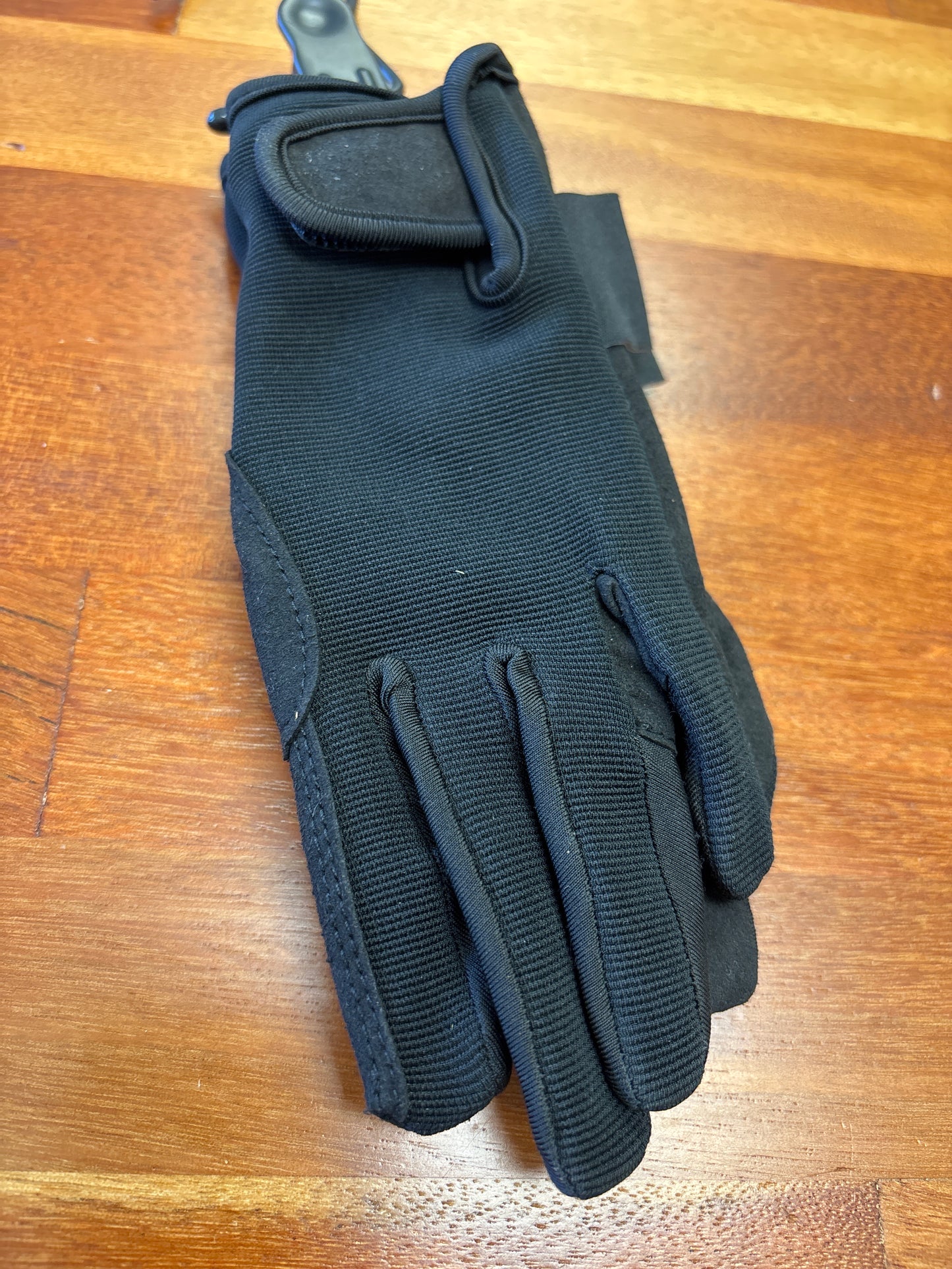Kids Black Riding Gloves - S