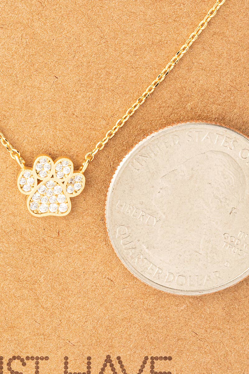 Gold Dog Paw Necklace