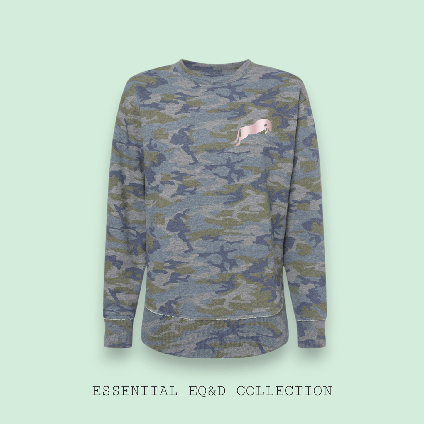 LET'S JUMP WOMEN'S SWEATSHIRT-VINTAGE CAMO: S