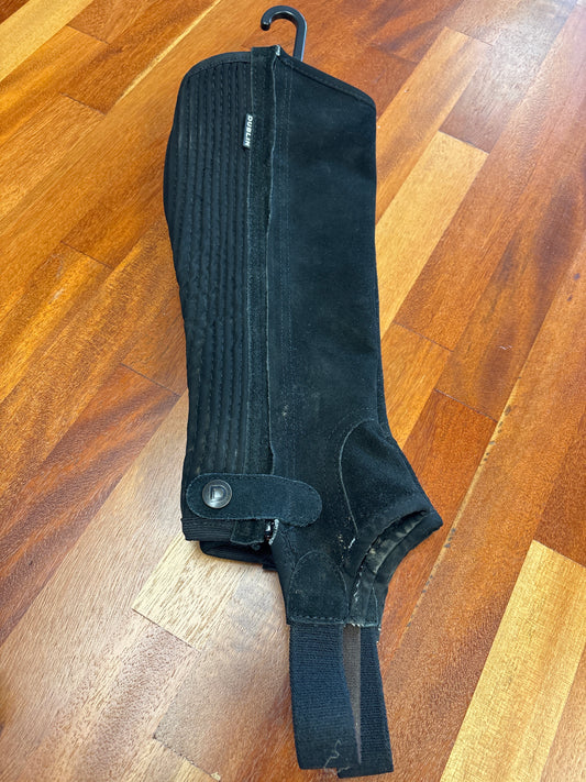 Used Dublin Black Suede Half Chaps - Kids Large