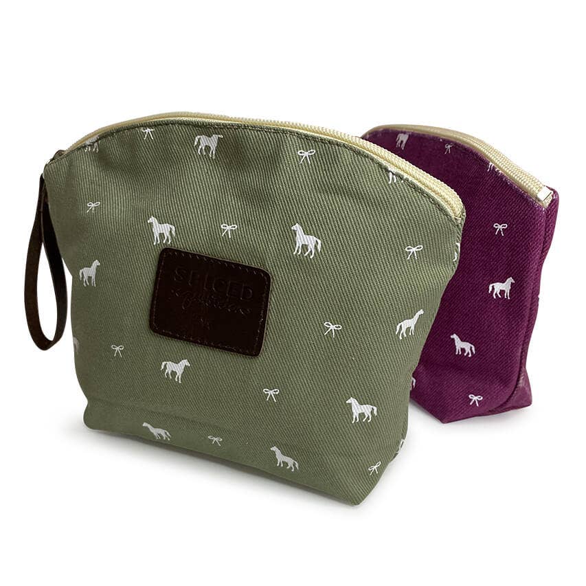 Pony Print Makeup Bag: Fuschia