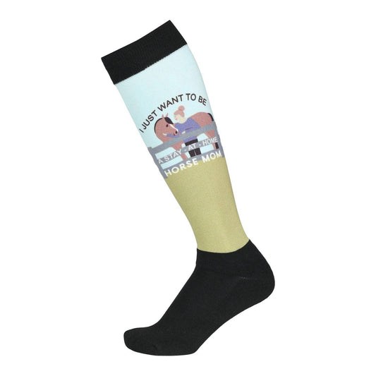 Dapplebay Slick Boot Socks - Horse Mom: Multi / One Size