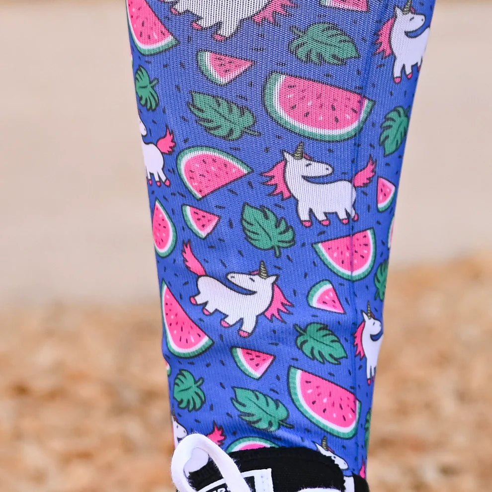 watermelon unicorn boot socks