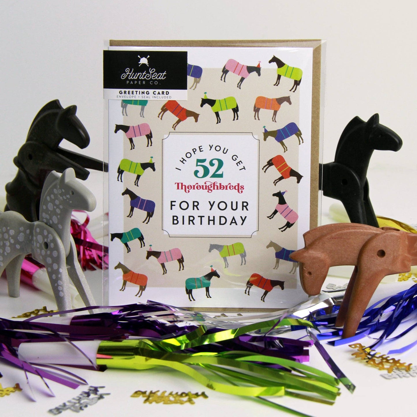 52 Thoroughbreds Horse Birthday Card for Equestrians