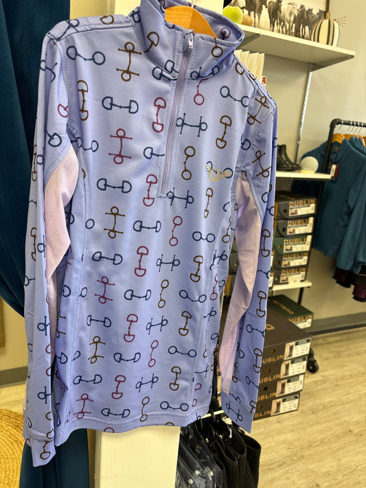 Tuffrider Purple Bits Riding Shirt - Kids XL