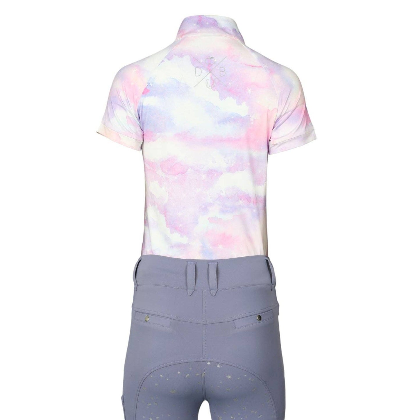 Dapplebay Lavender Haze 1/4 Zip Light Riding Top-Short Sleeve: Lavender