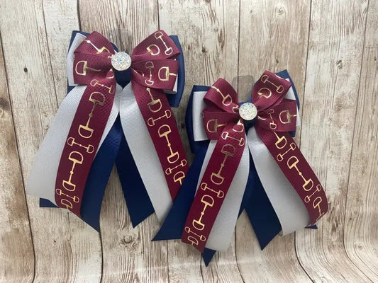 Maroon equestrian bows