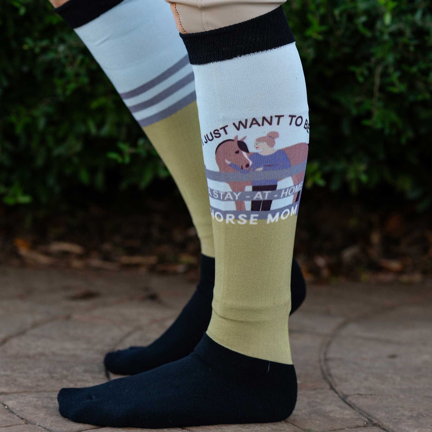 Dapplebay Slick Boot Socks - Horse Mom: Multi / One Size