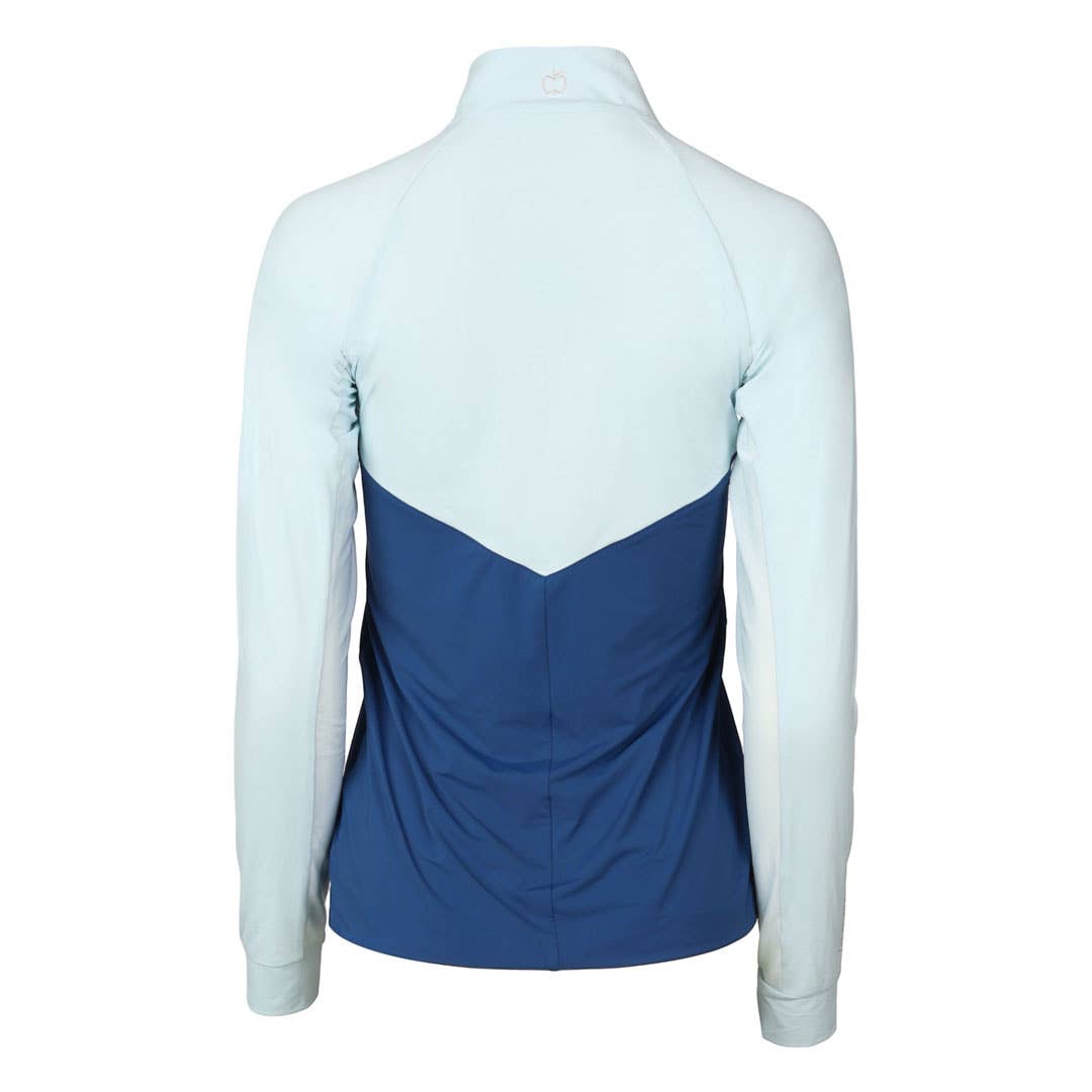 Dapplebay Lady 1/4 Zip Riding Top-Light Blue/Navy