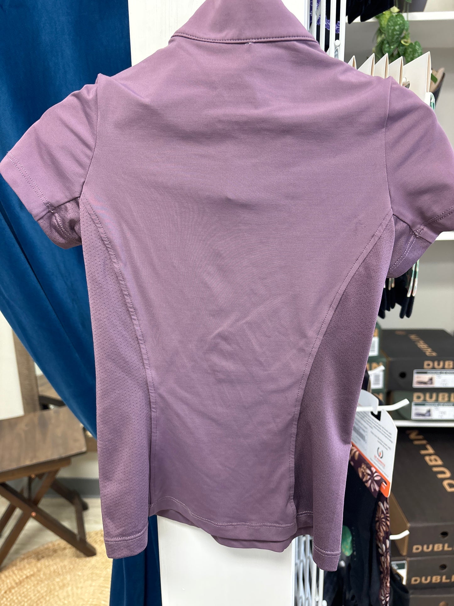 Short Stirrup Purple Short Sleeve Sun Shirt - Girls 5/6