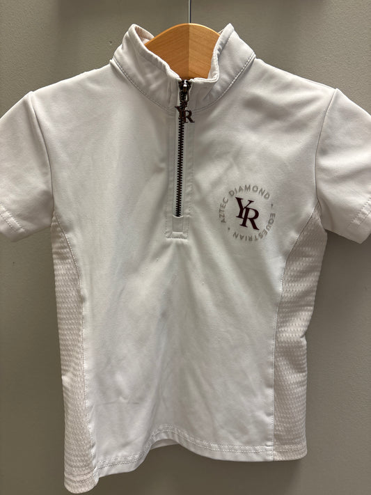 Aztec Diamond  White Short Sleeve Riding Shirt Kids 4/5