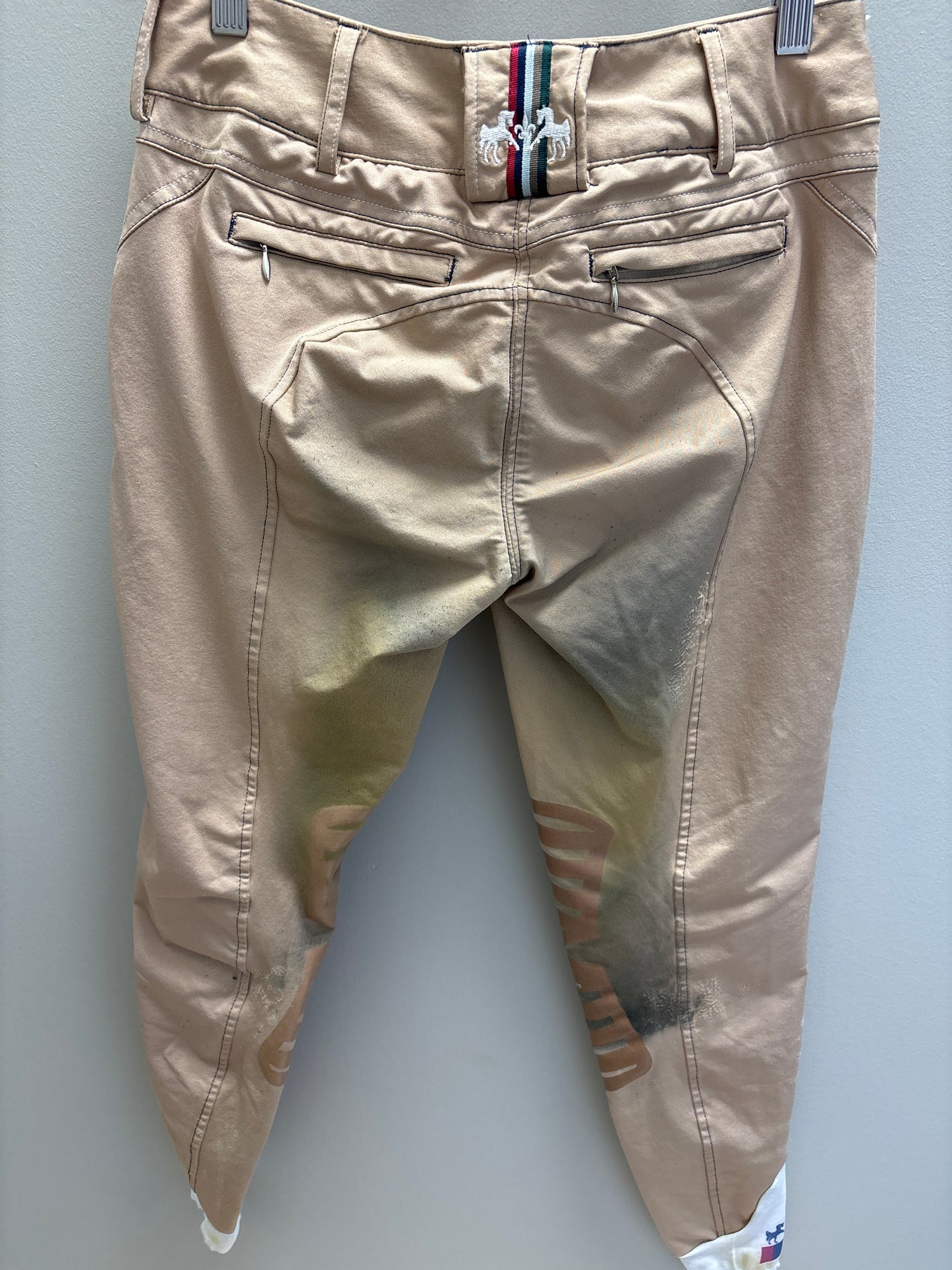 Noble Outfitters Tan Knee Patch Breeches - 28R (stained)