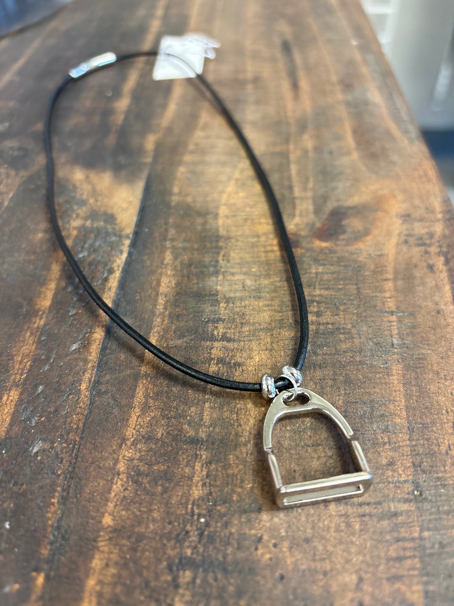 Silver Stirrups Necklace