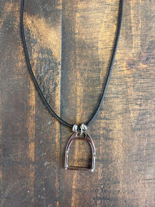 Silver Stirrup Necklace