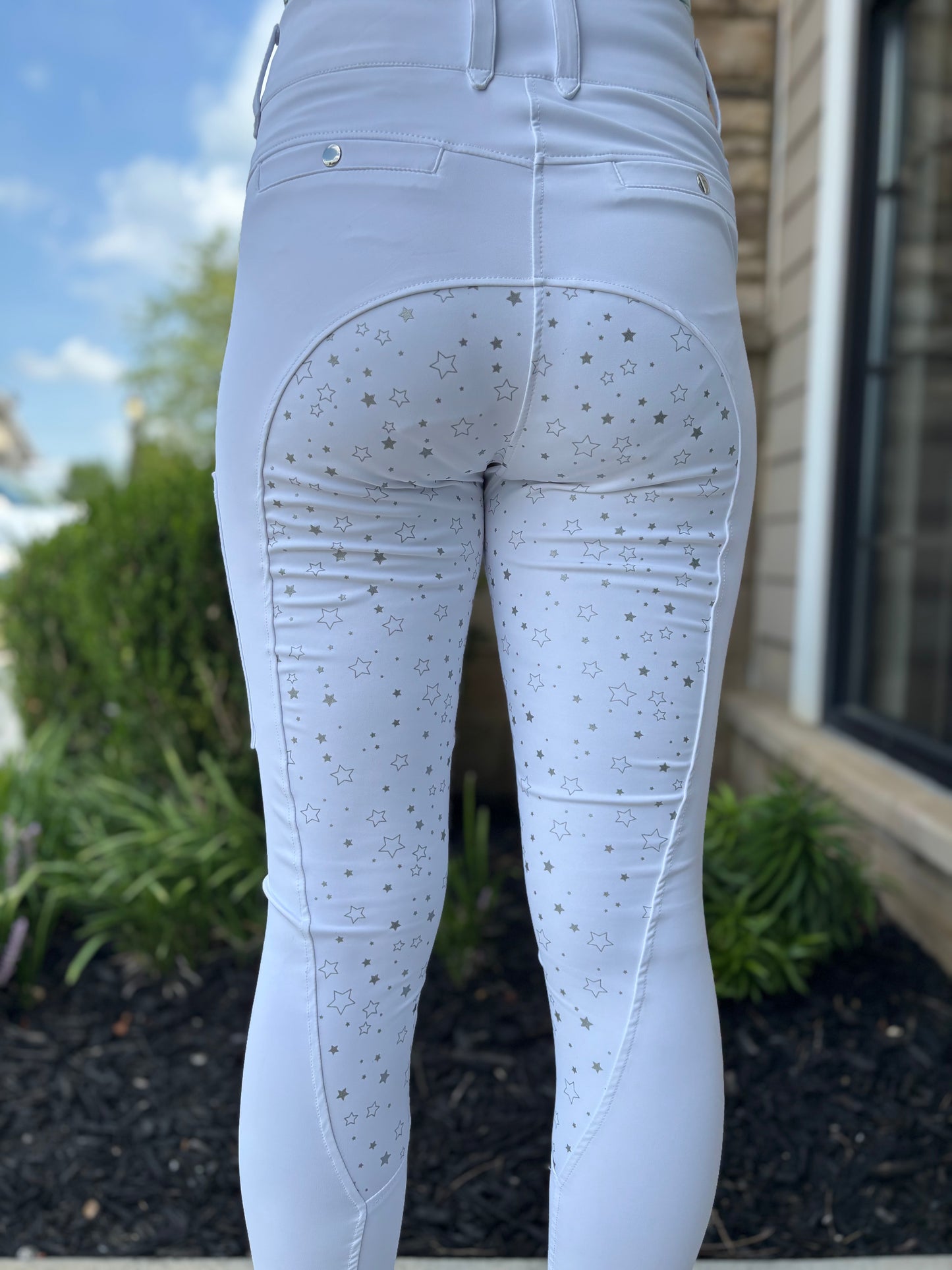 Dapplebay Shine On Compression Full Seat Show Breeches - White