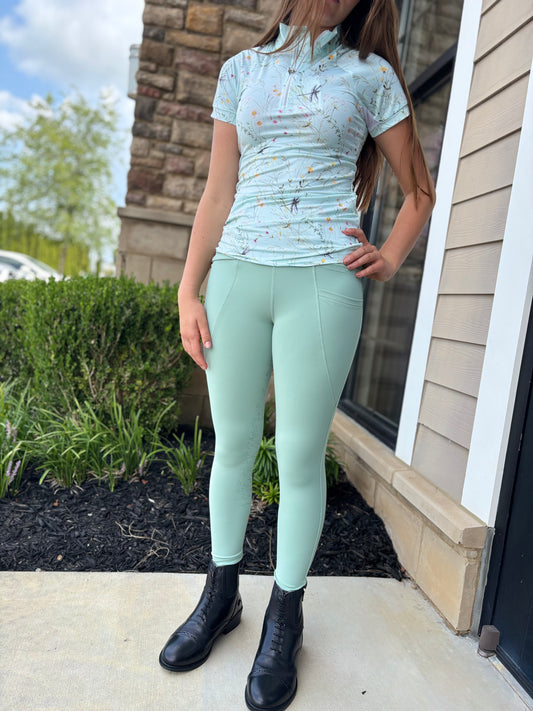 Dapplebay Dragonfly Meadow Essential Full Seat Tights: Green