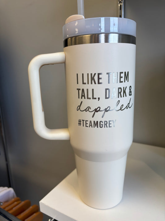 #teamGray Tumbler Cream