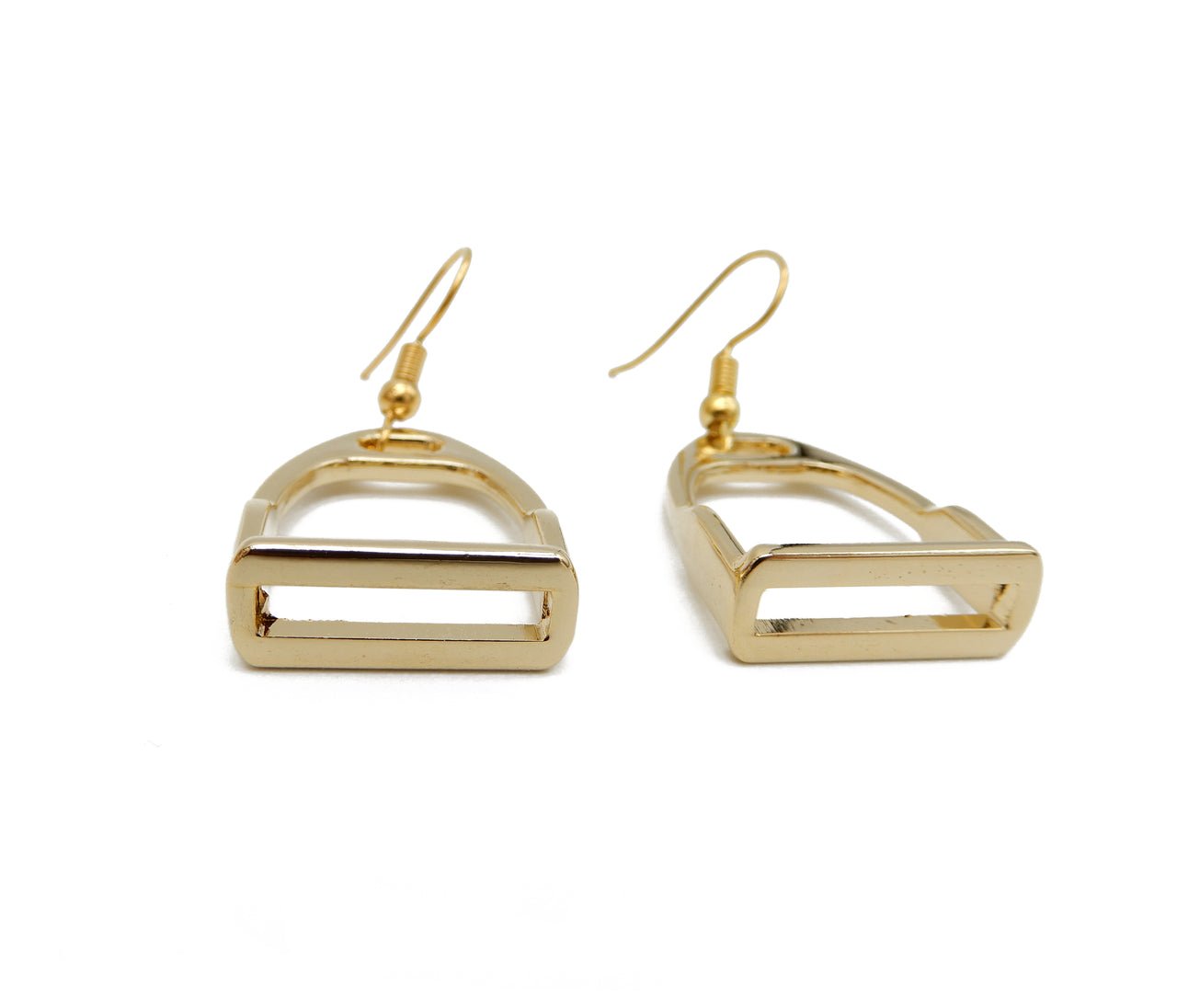 Gold Stirrup Earrings