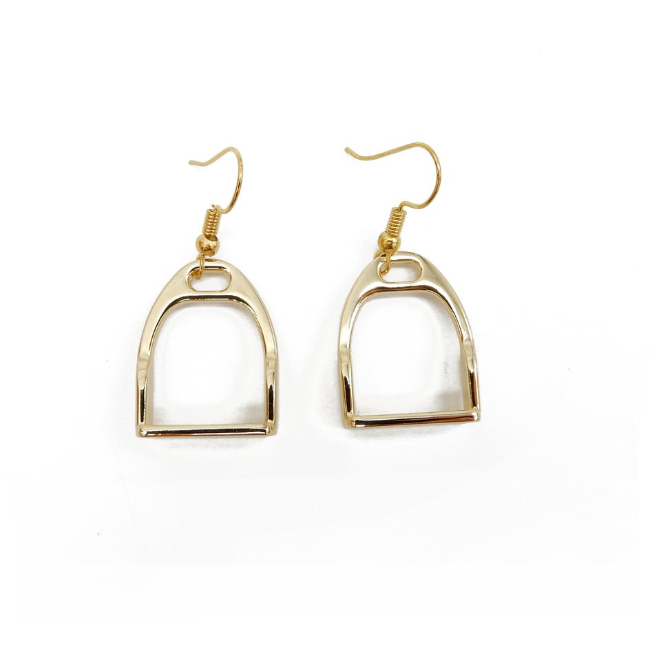 Gold Stirrup Earrings