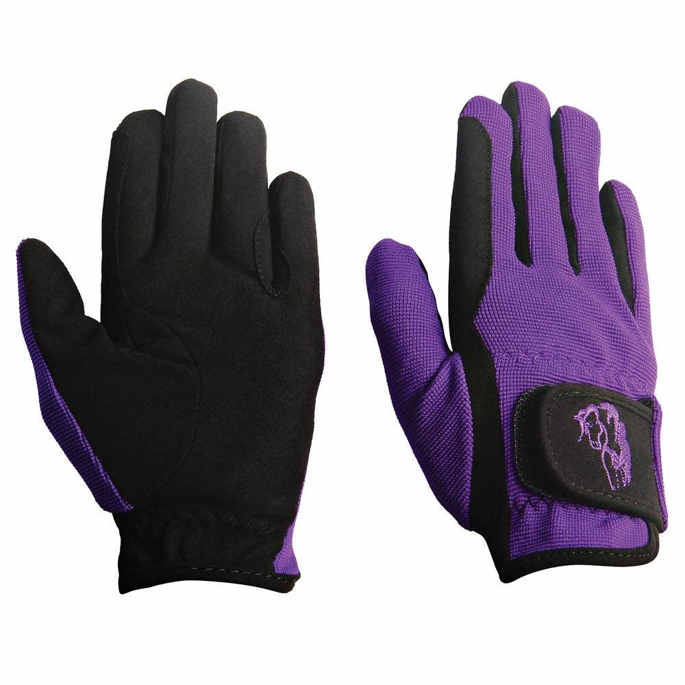 TuffRider Children's Performance Riding Gloves: Purple