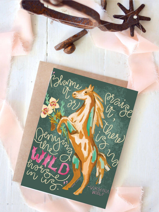 Wild Horse greeting card and envelope