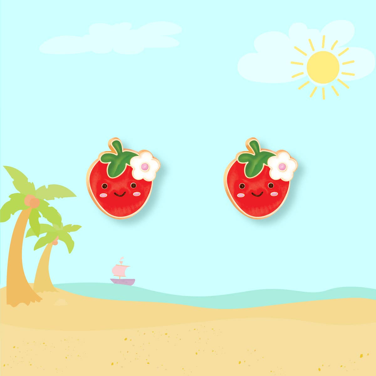 Strawberry stud earrings
