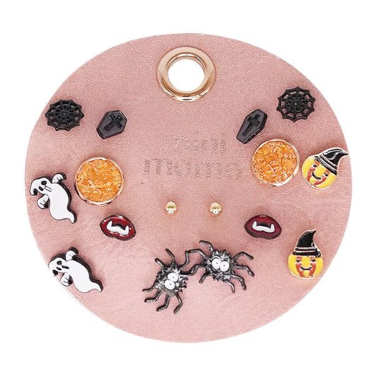 Halloween Stud Earrings Set: Halloween 8 Pairs