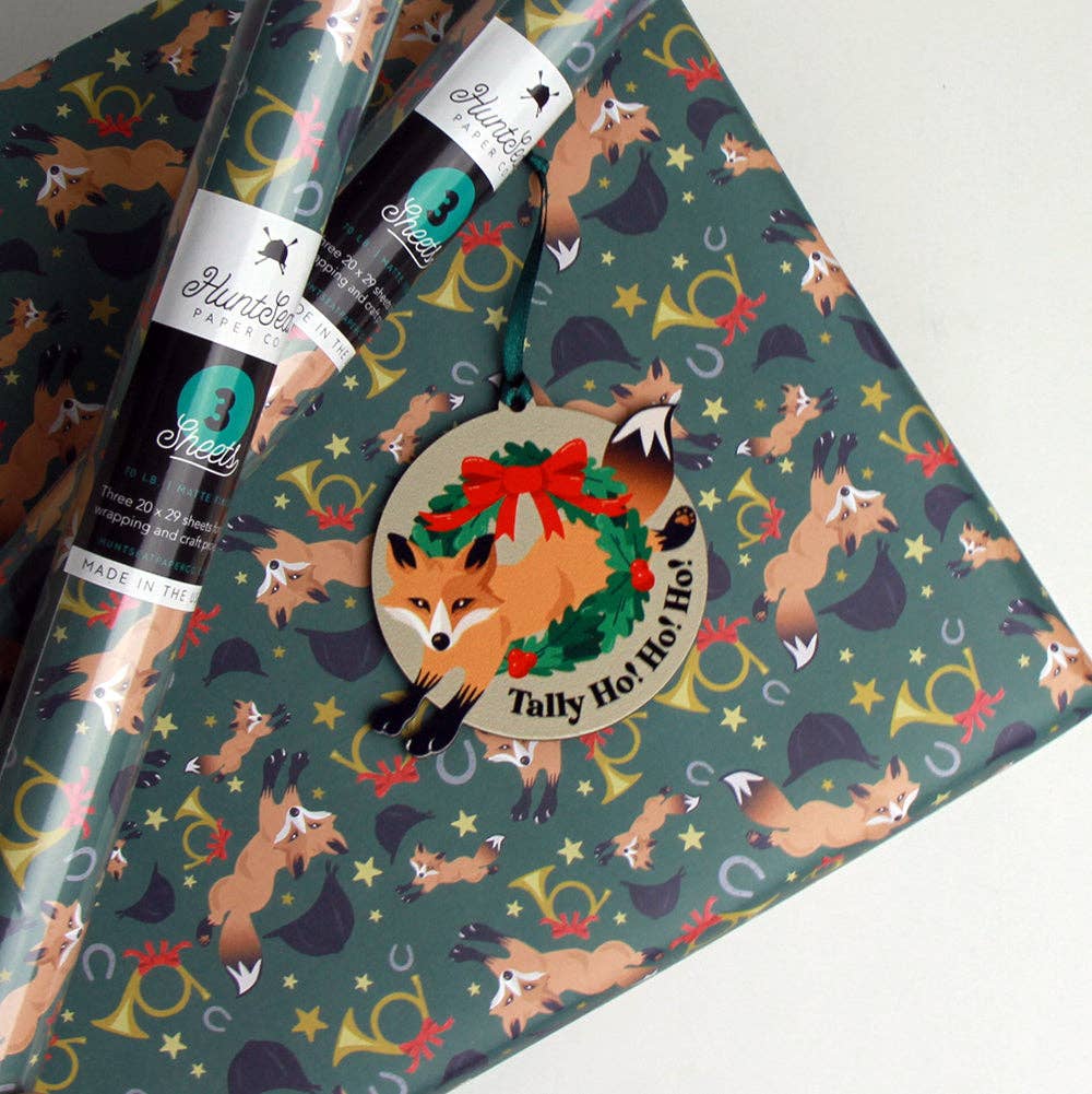 Fox Hunting equestrian gift wrapping paper