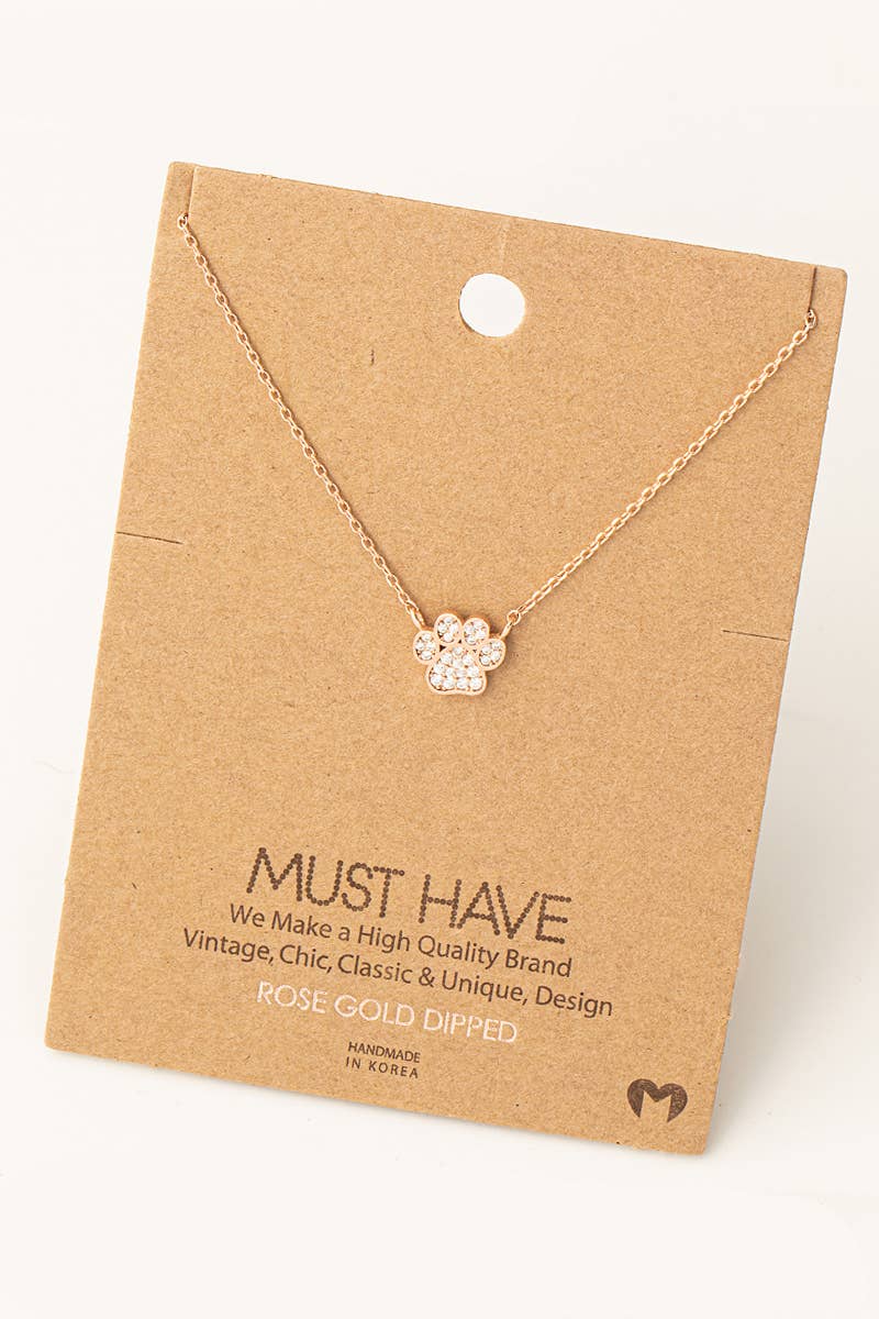Gold Dog Paw Necklace