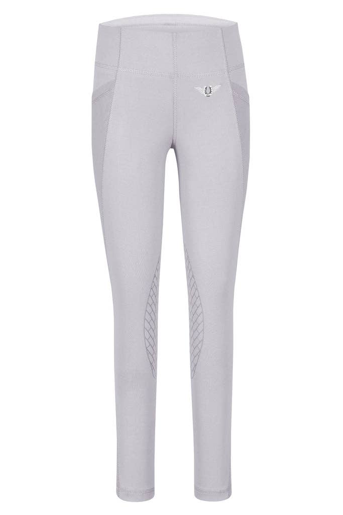 TuffRider Children's Minerva EquiCool Tights: Lilac Gray